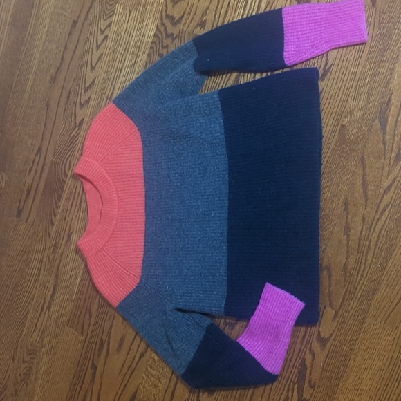 Banana Republic Colorblock Wool Blend Pullover Sweater Striped Sz M - Picture 7 of 9